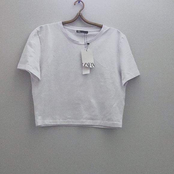 Zara large plain white crop tops - Picture 1 of 2